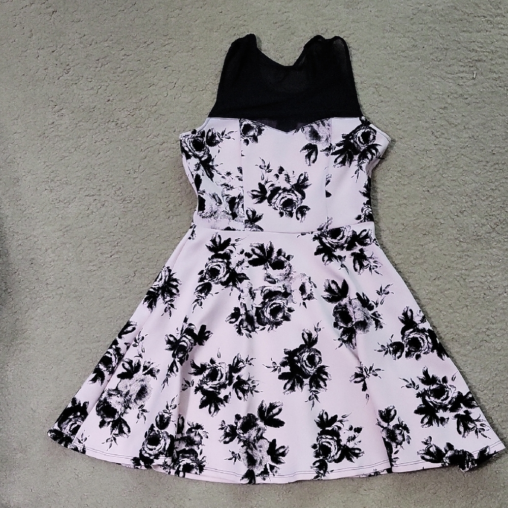 Floral Dress in Pink and Black